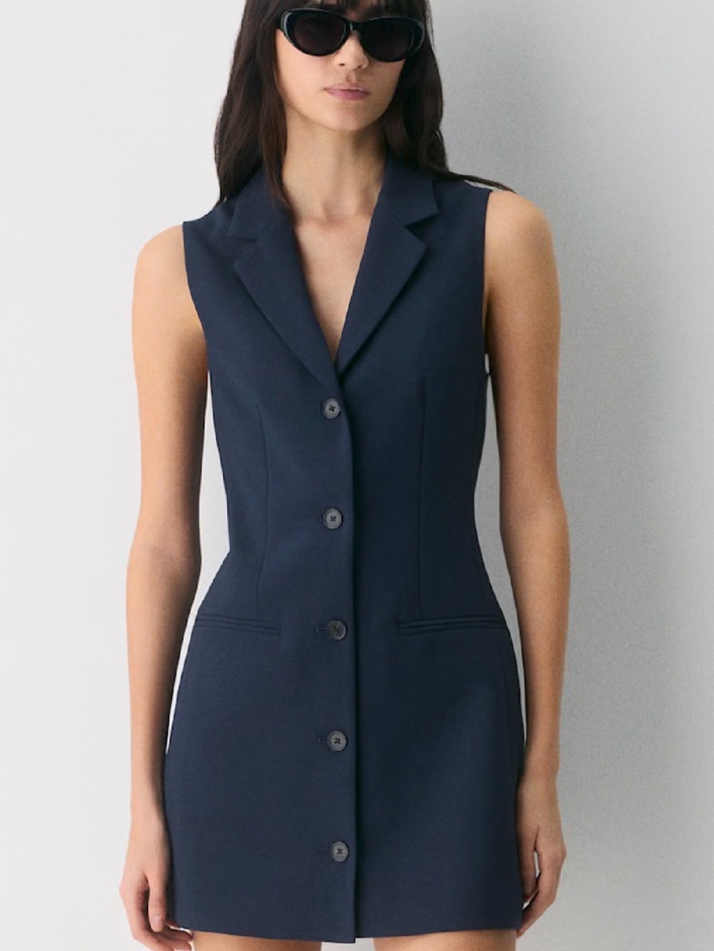 Aritzia Babaton Black Sleeveless Blazer Dress